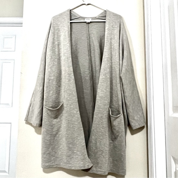 Anthropologie DONNI Longline pinstripes Grandmacore open front cardigan OS women - Picture 2 of 11